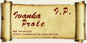 Ivanka Prole vizit kartica